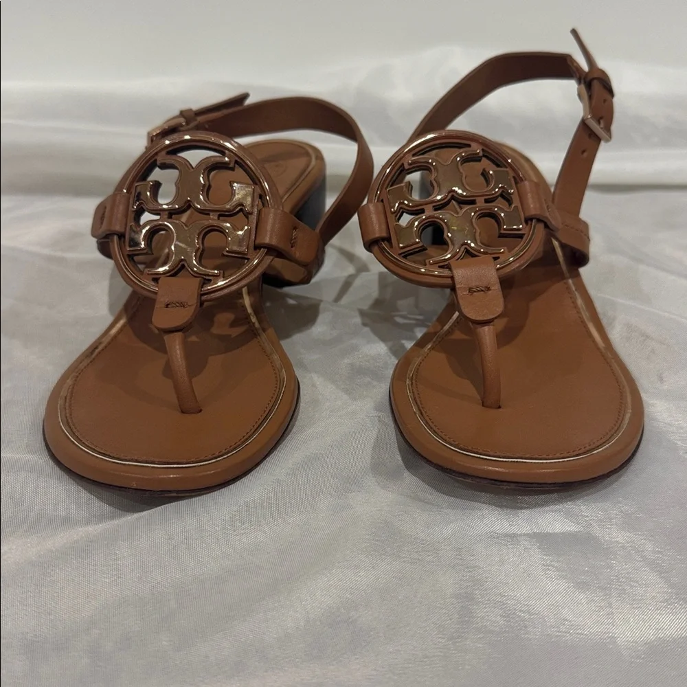Tory Burch 6.5 Metal Miller Wedge Heels - Picture 3 of 9